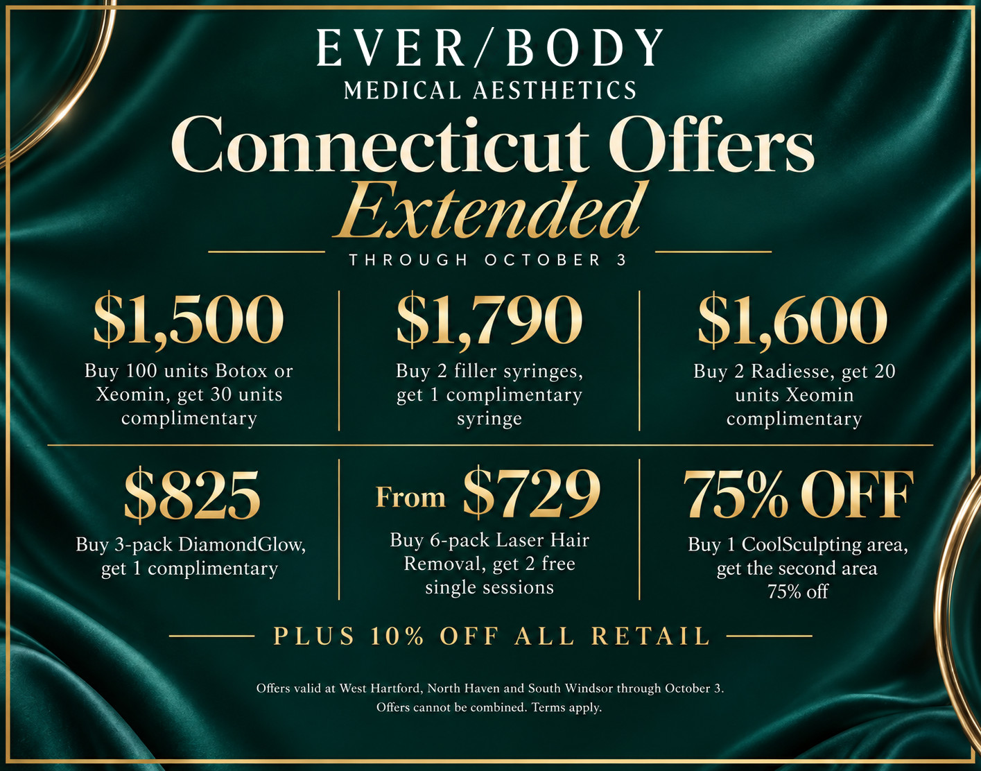 EVER/BODY Connecticut Offers Extended through October 3